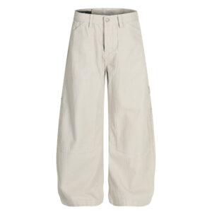 Street Style Men's Solid Color Patchwork Knife Cut Jeans, Casual Loose Fit Fashion Pants