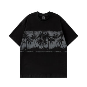 Simple Coconut Tree Printed Loose Men's and Women's T-shirts