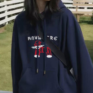 Corduroy Hooded Sweatshirt Jacket for Women Autumn/Winter New ArrivalCartoon Print, Casual Loose Fit Fleece Lined, Thick Long Sleeve Top