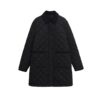 Women's Cotton Coat with Turn-Down Collar and Long Sleeves