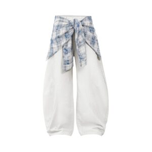 Street Style Vintage Raw Denim Deconstructed Design Men's Loose Cut-Off Jeans